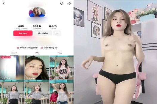 Tiktoker da trắng body nóng bỏng